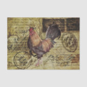 Decoupage Vintag Ephemera Rooster Farm Seidenpapier (Vorderseite)