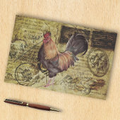Decoupage Vintag Ephemera Rooster Farm Seidenpapier