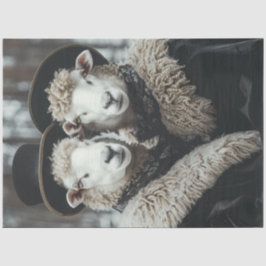 Decoupage Vintag Husband Ehefrau Sheep Seidenpapier