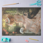 Decoupage Vintag Lady Pink Dress & White Poodle Seidenpapier (Basteln)