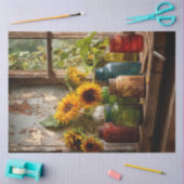 Decoupage Vintag Mason Jars Window Siegel Blume Seidenpapier (Basteln)