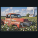 Decoupage Vintag Red Truck Cotton Field Church Seidenpapier<br><div class="desc">Eine malerische Szene mit einem Vintagen roten LKW, geparkt inmitten eines blühenden Baumwollfeldes, mit einer alten Kirche und seinem hohen weißen Steppel stehend stolz im Hintergrund. Der LKW, mit seiner charakteristischen abgerundeten Kapuze und der rostigen Patina, verleiht der ruhigen Landschaft eine Touch rustikalen Charmes. Diese Designs werden von RHDesign von...</div>