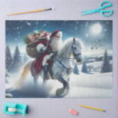 Decoupage Vintag Santa Horseback Christmas EV Seidenpapier (Basteln)