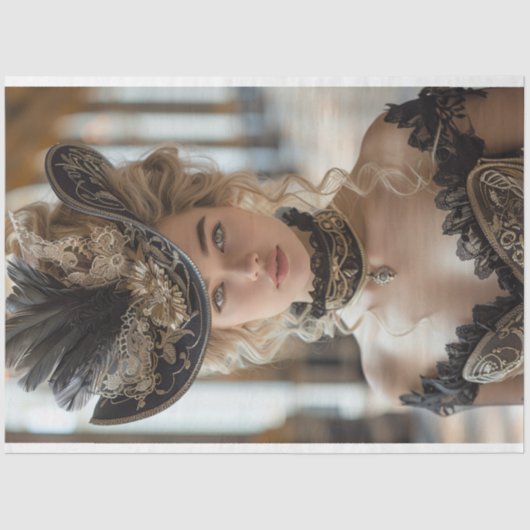 Decoupage Vintag Southern Belle Charlotte Seidenpapier (Vorderseite)