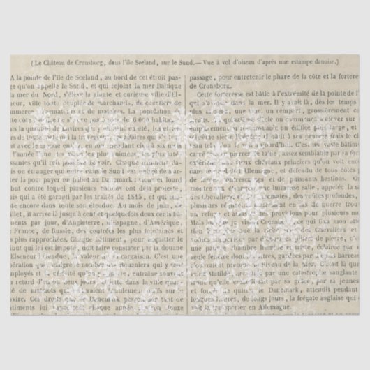 Decoupage, Vintag White Damask Seidenpapier (Vorderseite)