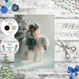 Decoupage Vintage Christmas Children Pony Ride Seidenpapier