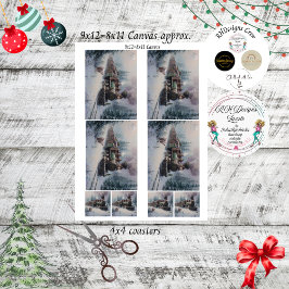 Decoupage Vintage-Dampfmaschine Land-Weihnachten Seidenpapier