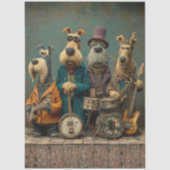 Decoupage Vintage Dog Rock Band Fur Feathers Funk Seidenpapier (Vorderseite)