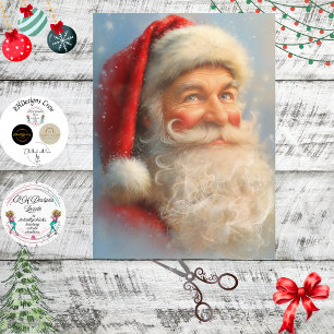 Decoupage Vintage Festive Santa Claus-Porträt Seidenpapier