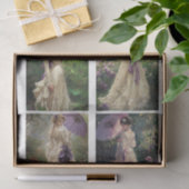 Decoupage Vintage Garden Lady 4x6" Mould Frames Seidenpapier (Geschenk)