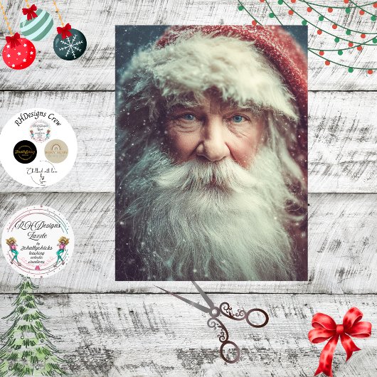 Decoupage Vintage Santa Claus Portrait Seidenpapier