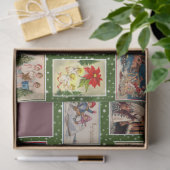 Decoupage Vintage Weihnachtskarte Seidenpapier (Geschenk)