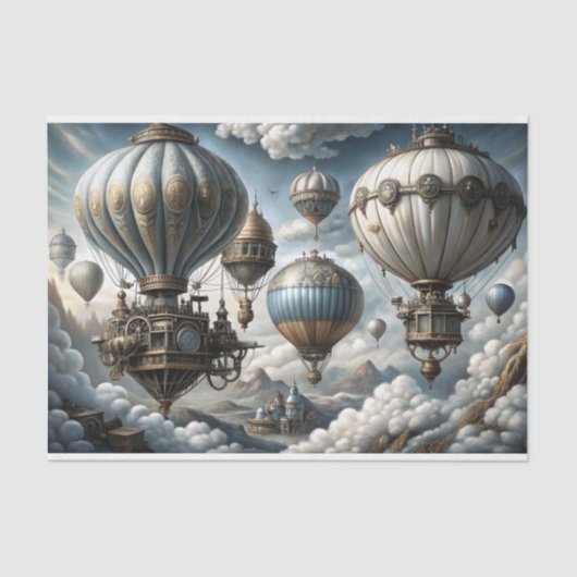 Decoupage von Sky City Airships Seidenpapier (Vorderseite)