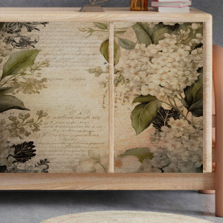 Decoupage von White Lacey Blume Seidenpapier