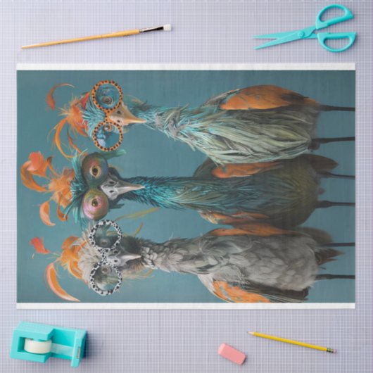 Decoupage Wackadoodle Bridge Playing Birnen Seidenpapier (Basteln)