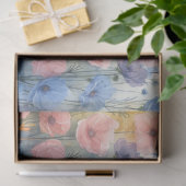 Decoupage Watercolor Poppies Blue & Yellow Seidenpapier (Geschenk)