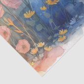 Decoupage Watercolor Poppies Blue & Yellow Seidenpapier (Ausschnitt)