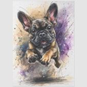Decoupage Watercolor Splashes Frenchie Bulldog  Seidenpapier (Vorderseite)