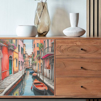 Decoupage Watercolor Street in Venedig Seidenpapier