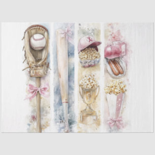Decoupage Watercolor Vertikale Panels Baseball Seidenpapier