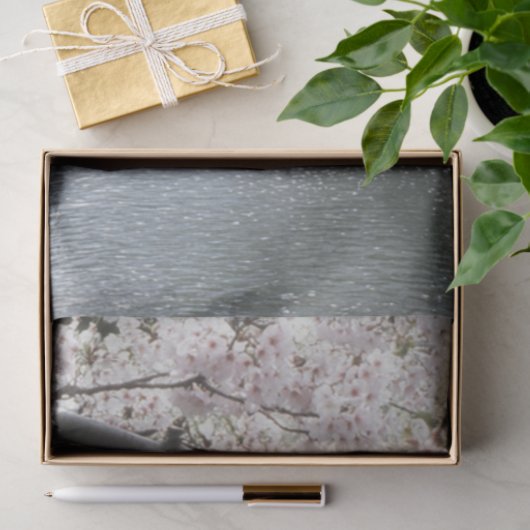 Decoupage Waterfall Pink Tree Ruhiger Pool Seidenpapier (Geschenk)