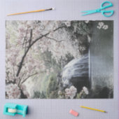 Decoupage Waterfall Pink Tree Ruhiger Pool Seidenpapier (Basteln)