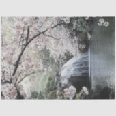 Decoupage Waterfall Pink Tree Ruhiger Pool Seidenpapier (Vorderseite)