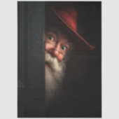 Decoupage Weihnachtsmann Geheim Check Blick Kunst Seidenpapier (Vorderseite)