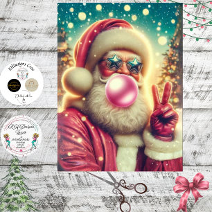 Decoupage Weihnachtsmann Peace-Zeichen Bubblegum  Seidenpapier