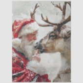 Decoupage Weihnachtsmann-Rentier "Nordpol Whimsy" Seidenpapier (Vorderseite)