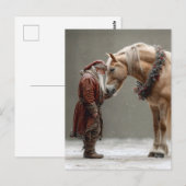 Decoupage-Weihnachtsmann und Pferd - besonderer Mo Postkarte (Vorne/Hinten)
