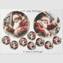 Decoupage Weihnachtsmann winkend vom Zug 12 & 4" K Seidenpapier