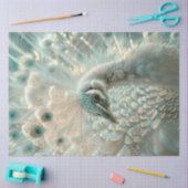 Decoupage Weißer Pfau Frosted Elegance  Seidenpapier (Basteln)
