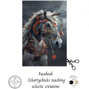 Decoupage Weißes Zeremoniell Pferd der amerikanisc Seidenpapier