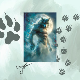 Decoupage Werewolf wird wiedergegeben Seidenpapier