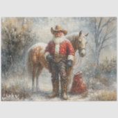 Decoupage Western Cowboy Santa & Horse Seidenpapier (Vorderseite)