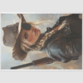 Decoupage Western Cowgirl Outlaw Patch Seidenpapier (Vorderseite)
