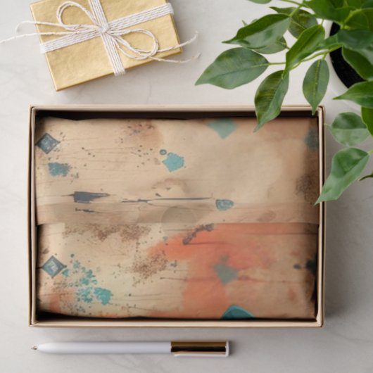 Decoupage Western Skull Türkis Imitats Hintergrund Seidenpapier (Geschenk)