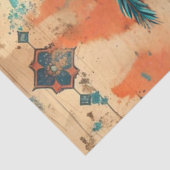 Decoupage Western Skull Türkis Imitats Hintergrund Seidenpapier (Ausschnitt)