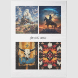 Decoupage Western & Tribal 8x10 Canvas Designs  Seidenpapier