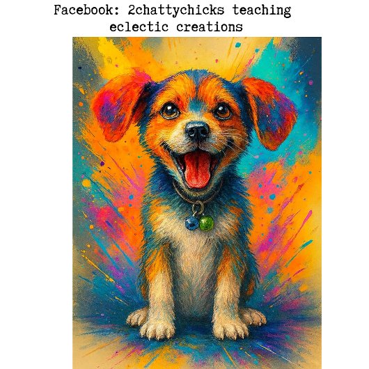 Decoupage Whimsical Abstract Beagle Joyful Pup  Seidenpapier