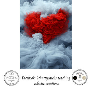 Decoupage Whimsical Abstrakt Valentine Heart Seidenpapier