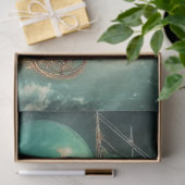 Decoupage Whimsical Airship Hot Air Ballon Grüntön Seidenpapier (Geschenk)