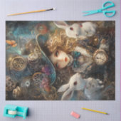 Decoupage Whimsical Alice Wonderland Rabbits Seidenpapier (Basteln)