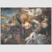 Decoupage Whimsical Alice Wonderland Rabbits Seidenpapier (Vorderseite)