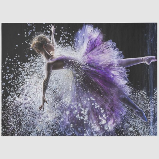 Decoupage Whimsical Ballet Dancer in Lila Seidenpapier (Vorderseite)