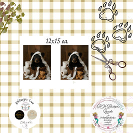 Decoupage Whimsical Bear Cub Toilet Paper Bathroom Seidenpapier