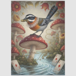 Decoupage Whimsical Bird Seidenpapier