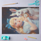 Decoupage Whimsical Blonde Blue Headband & Rabbit Seidenpapier (Basteln)