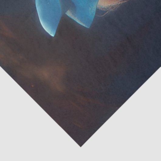 Decoupage Whimsical Blonde Blue Headband & Rabbit Seidenpapier (Ausschnitt)